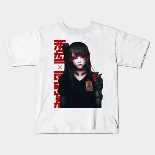 Cyborg Girl Japanese Vaporwave Cyberpunk Style Kids T-Shirt